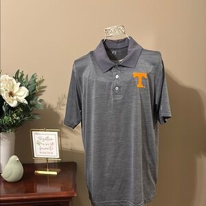Russell Athletic Gray Polo with Orange Logo